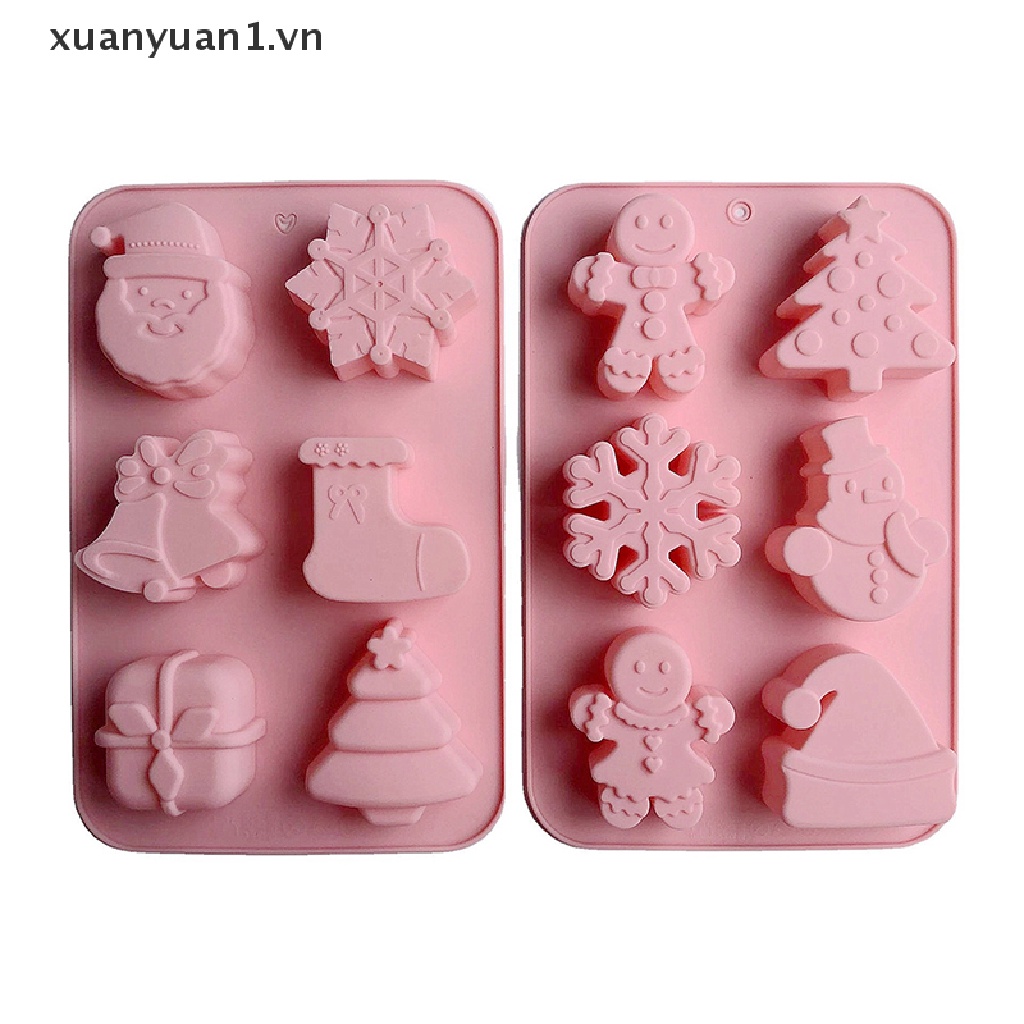 Khuôn Silicon Làm Bánh / Xà Phòng Hình Cây Thông / Chuông Giáng Sinh
