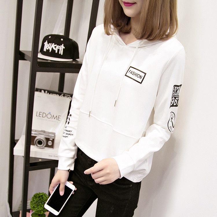 Áo Hoodie Mỏng Tay Dài Dáng Rộng In Họa Tiết Thời Trang Xuân Thu Phong Cách Hàn Quốc