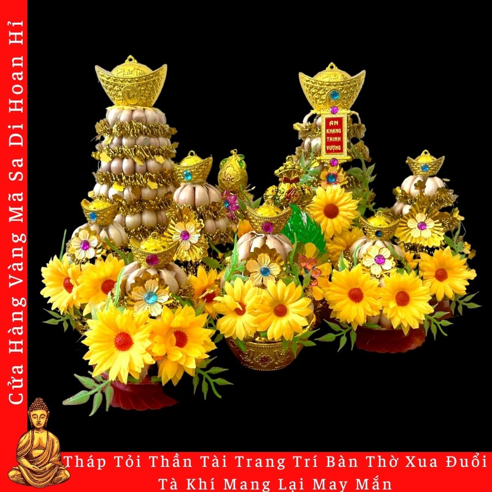 Tháp Tỏi Thần Thài Trang Trí Bàn Thờ Xua Đuổi Tà Khí Mang Lại May Mắn - Cửa Hàng Sa Di Hoan Hỉ