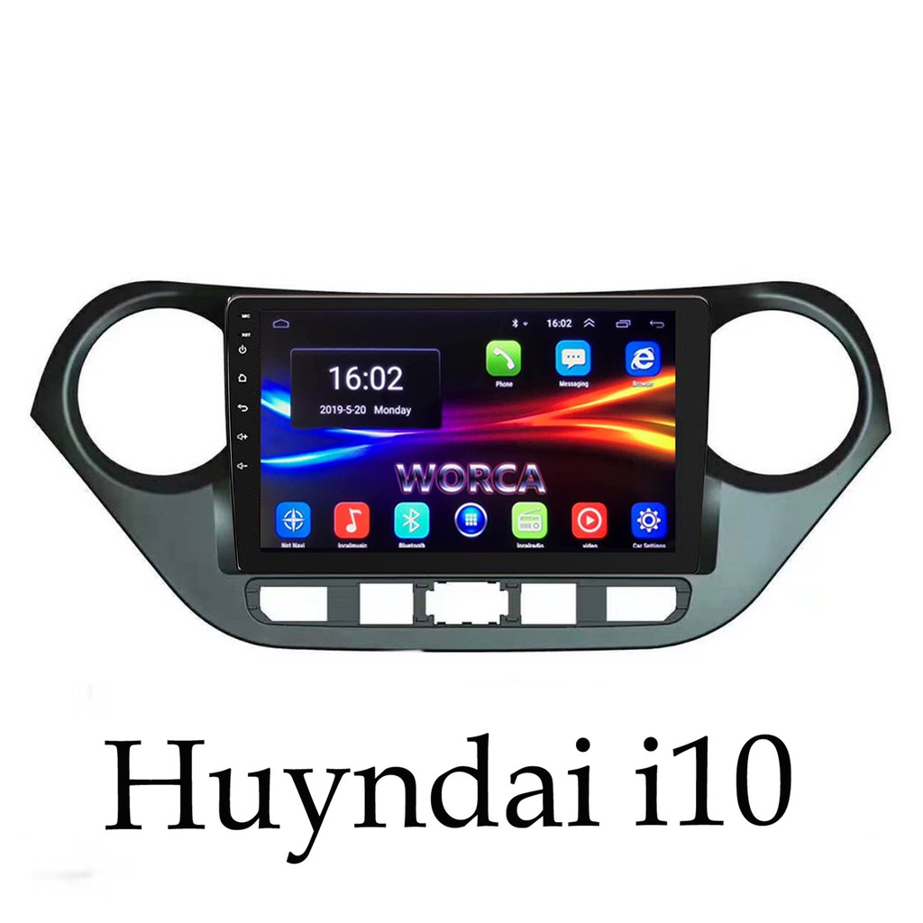 Mặt Dưỡng Xe Hyundai Grand i10 Lắp Màn Hình Android 9 inch  - Mặt Dưỡng Kèm Dây nguồn Huyndai i10
