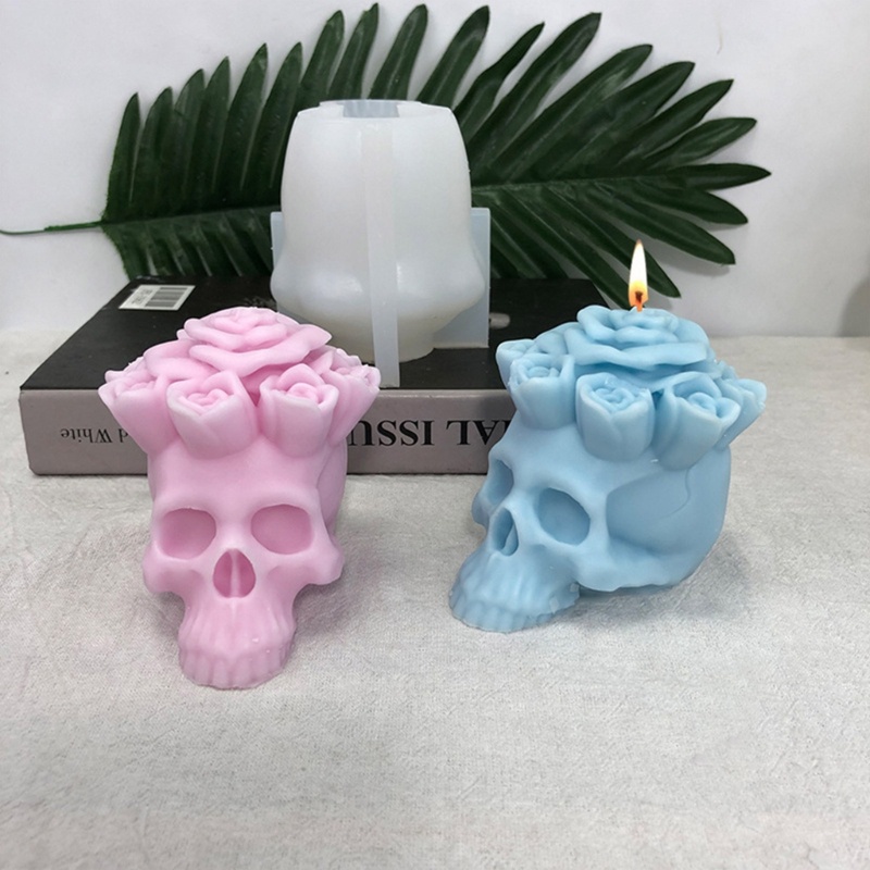 Khuôn Làm Nến Hình Đầu Lâu 3D Bằng Silicone
