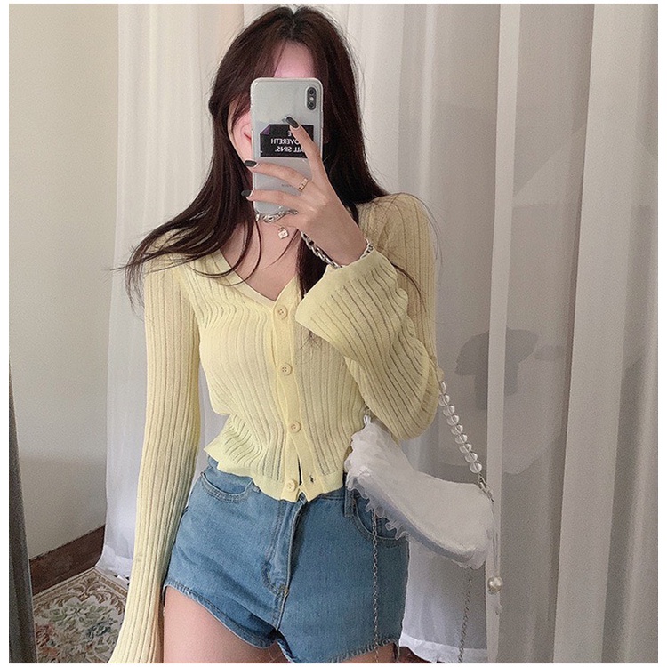 [ÁO CHOÀNG LEN] Áo Cadigan Nữ, Cardigan Croptop Chất Len Giấy Nhiều Màu | BigBuy360 - bigbuy360.vn