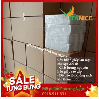 Khăn Giấy Rửa Mặt Cho Spa - 200 Tờ/Cây