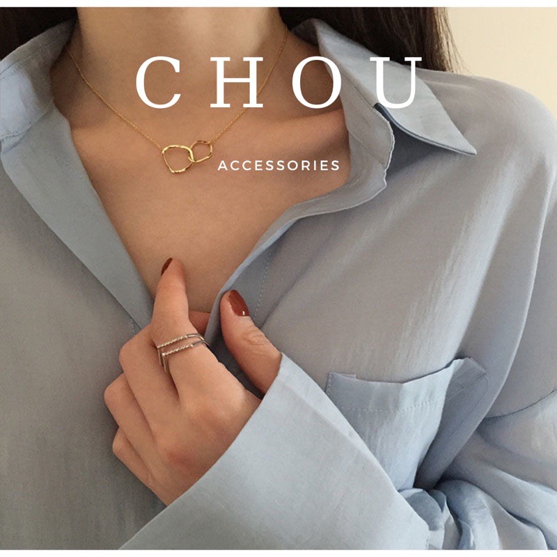 Dây Chuyền Mặt Tròn Đôi Vàng Gold | CHOU ACCESSORIES |