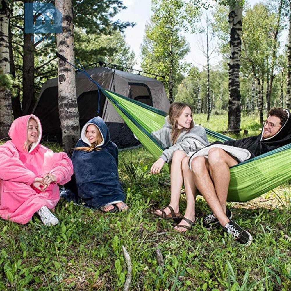 Jae【Ready Stock】Oversize Winter Fleece Warm Hoodies Sweatshirts Unisex Pocket Robe Blanket