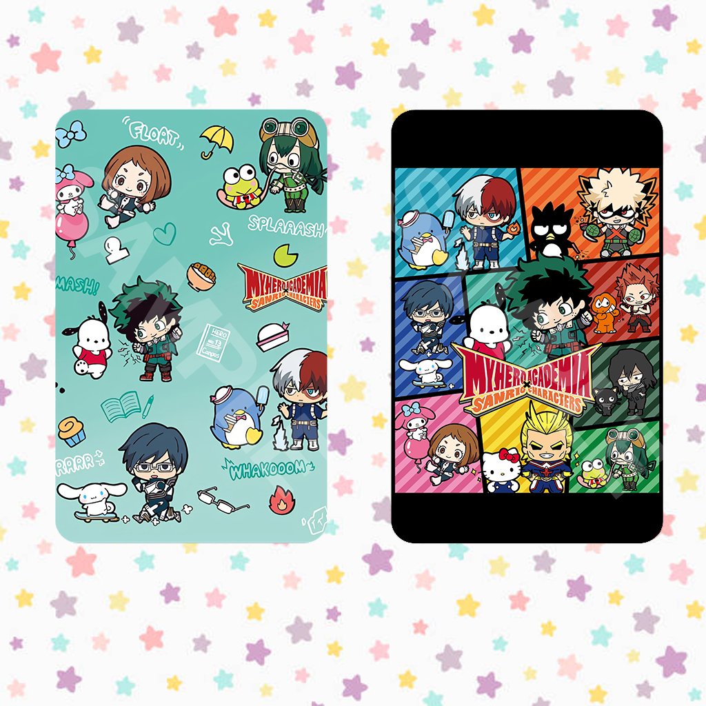Ảnh card bo góc in hình BOKU NO HERO ACADEMIA X SANRIO Học Viện Anh Hùng 5*8cm anime chibi
