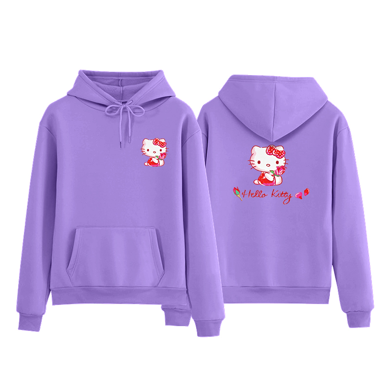 Áo Hoodie Dáng Rộng In Hình Hello Kitty 10 Màu Thời Trang Hàn Quốc Cho Nữ