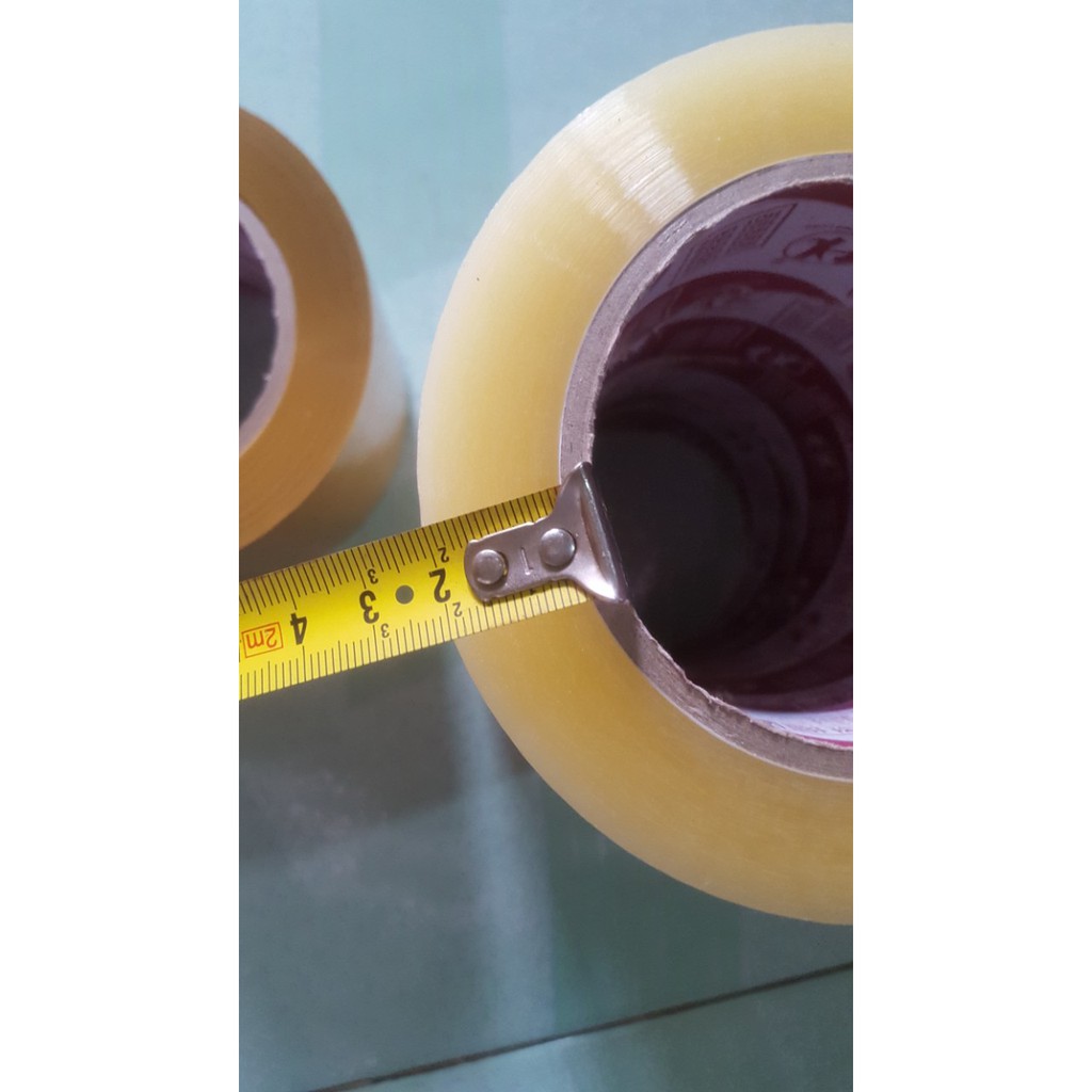 1 BĂNG KEO ĐÓNG HÀNG 200 Y VÀNG-TRẮNG