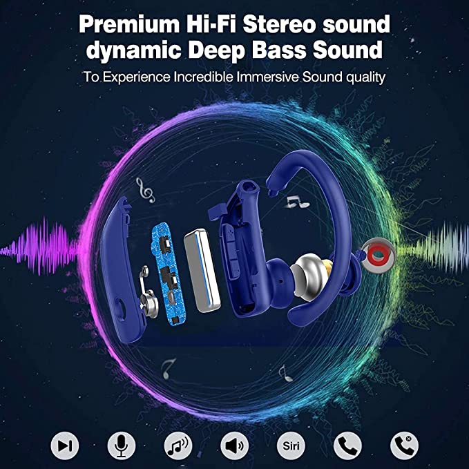 Tai nghe bluetooth Newmsnr T17 chống thấm nước ipx6 màn hình led hd phong cách thể thao