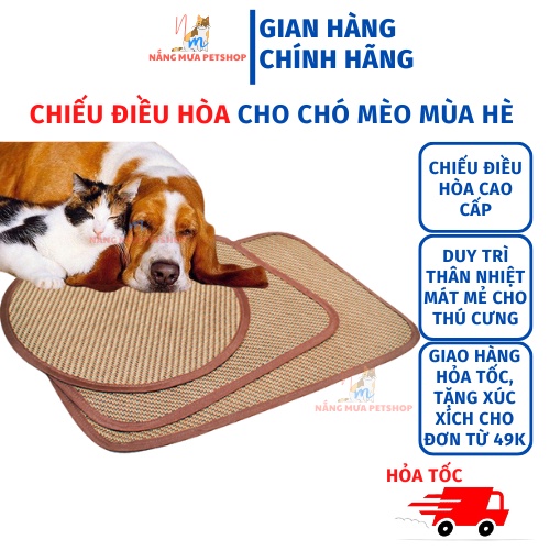 Chiếu điều hòa cho chó mèo, chiếu mát mùa hè cho chó mèo, thảm trải lồng chó mèo.
