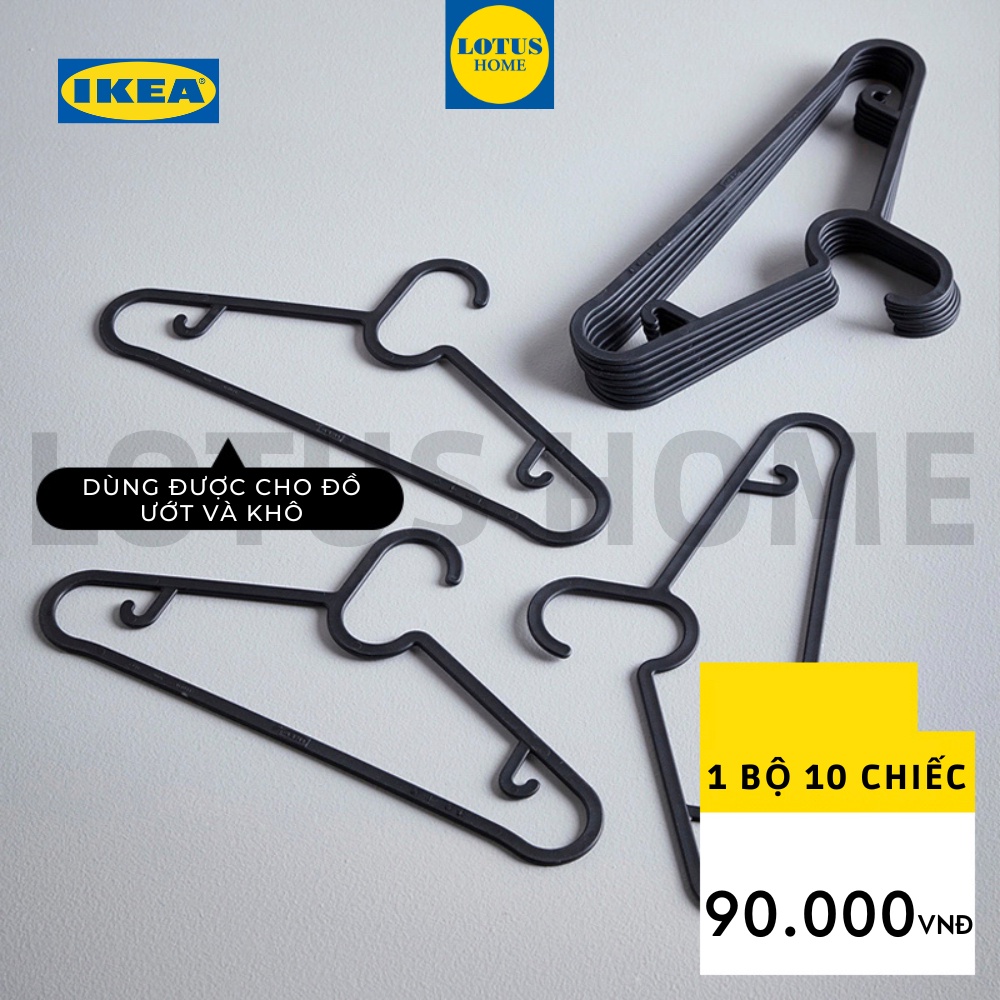 Bộ 10 móc quần áo màu đen SPRUTTIG IKEA