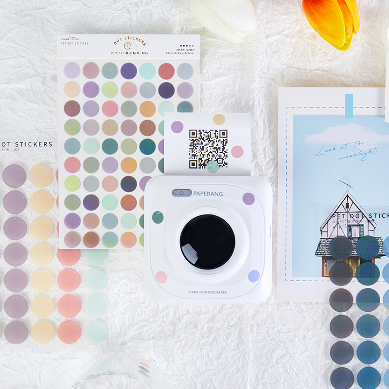 Set 3 tờ nhãn dán tròn chấm b i nhiều màu sắc xinh xắn