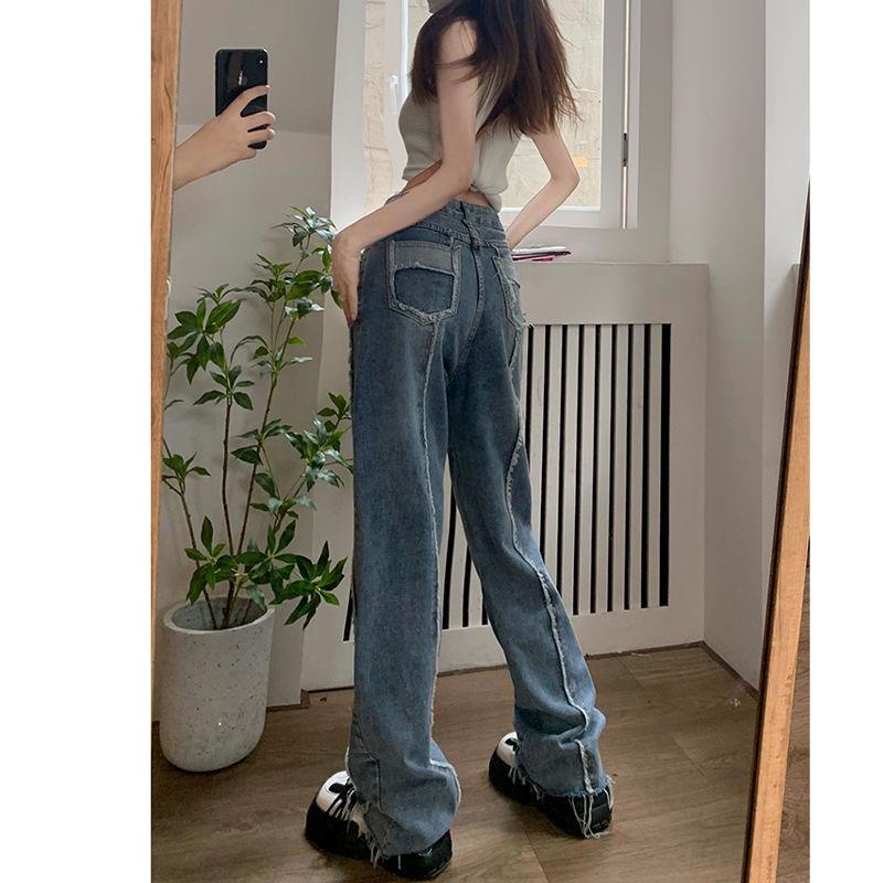 Quần Jean Dài Mỏng Ống Rộng Lưng Cao Thời Trang Mùa Hè 2022 Mới