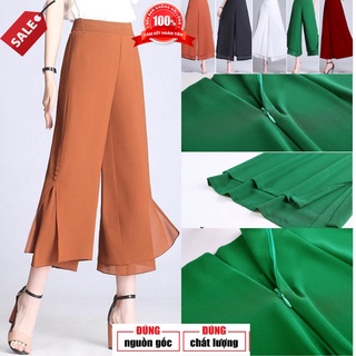 Quần giả váy ms2094, quần ống rộng ,cạp cao trang chí 2 hàng cúc bên sẻ tà , chất mềm, mát , không nhăn