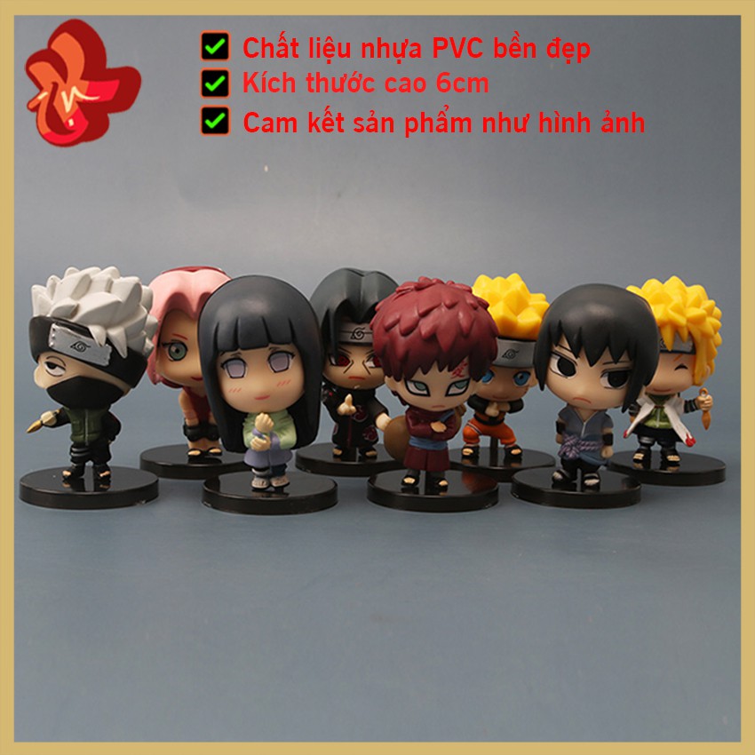 [ XẢ KHO ] Bộ mô hình 8 nhân vật hỗn hợp chibi naruto