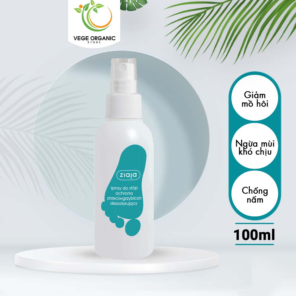 Xịt Ziaja ngừa nấm bàn chân, móng, kẽ chân chai 100ml - CN072