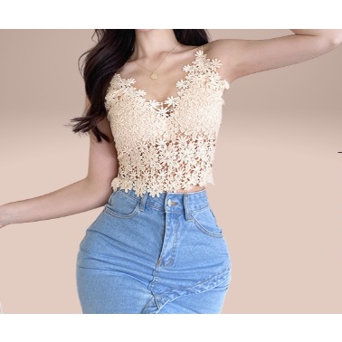 Áo Bra Ren Hoa Tạo Khe Thoáng Mát Sang Chảnh có đệm mút 1802