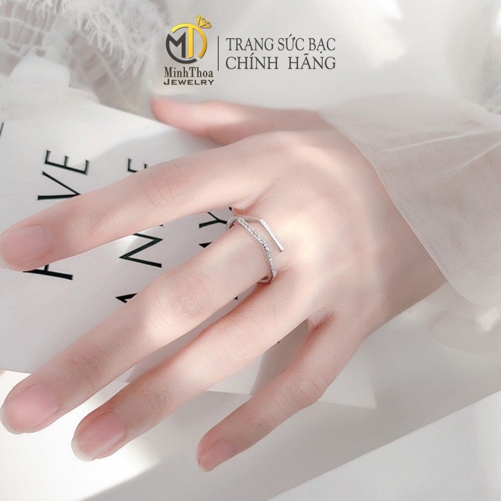 Nhẫn bạc nữ đẹp dáng hở đơn giản cá tính phụ kiện trang sức bạc ta Minh Thoa JEWELRY