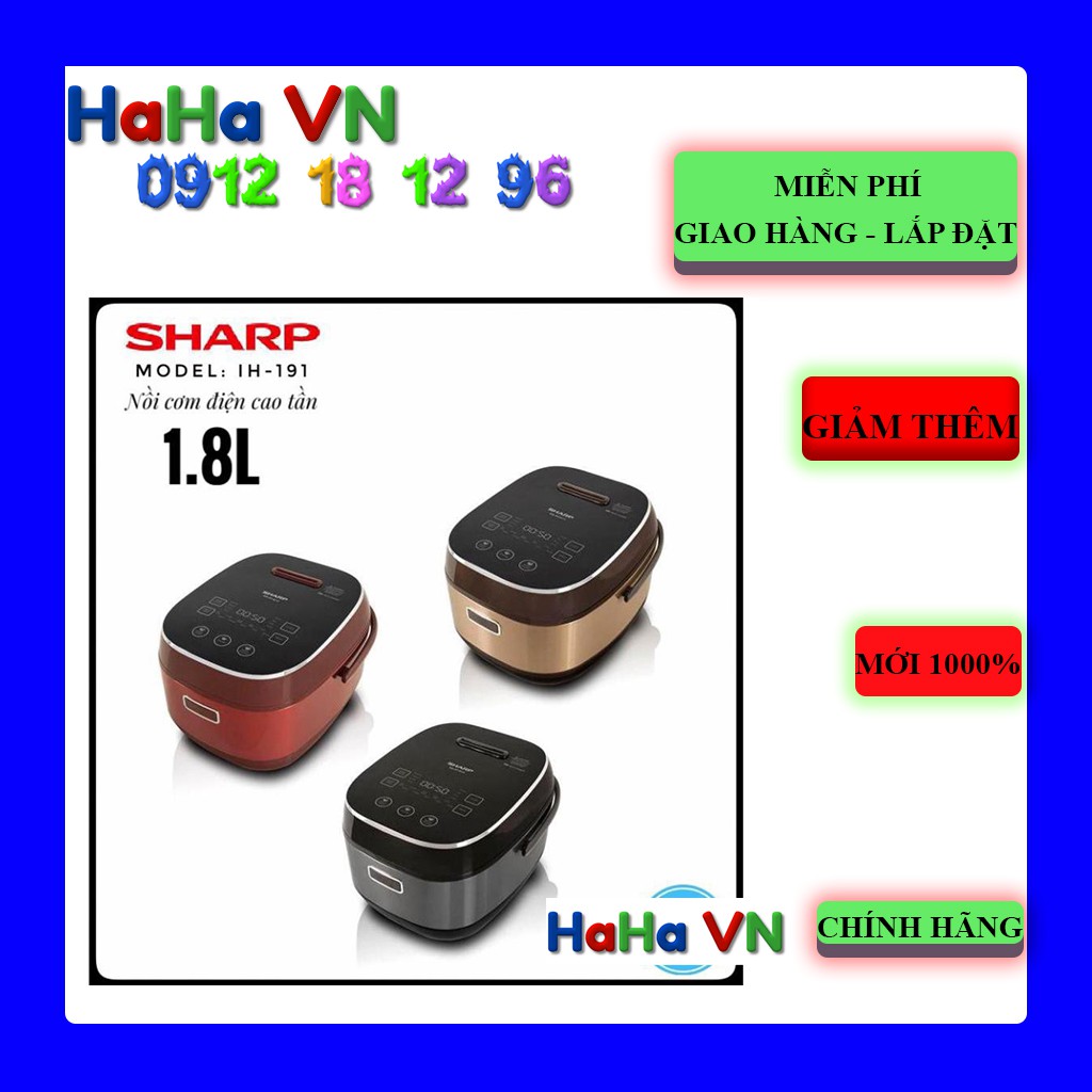 Nồi cơm cao tần Sharp KS-IH191V-BK/GL/RD 1.8 lít