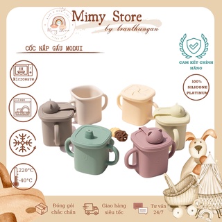 Cốc Uống Nước Silicone Nắp Gấu BLUEMAMA