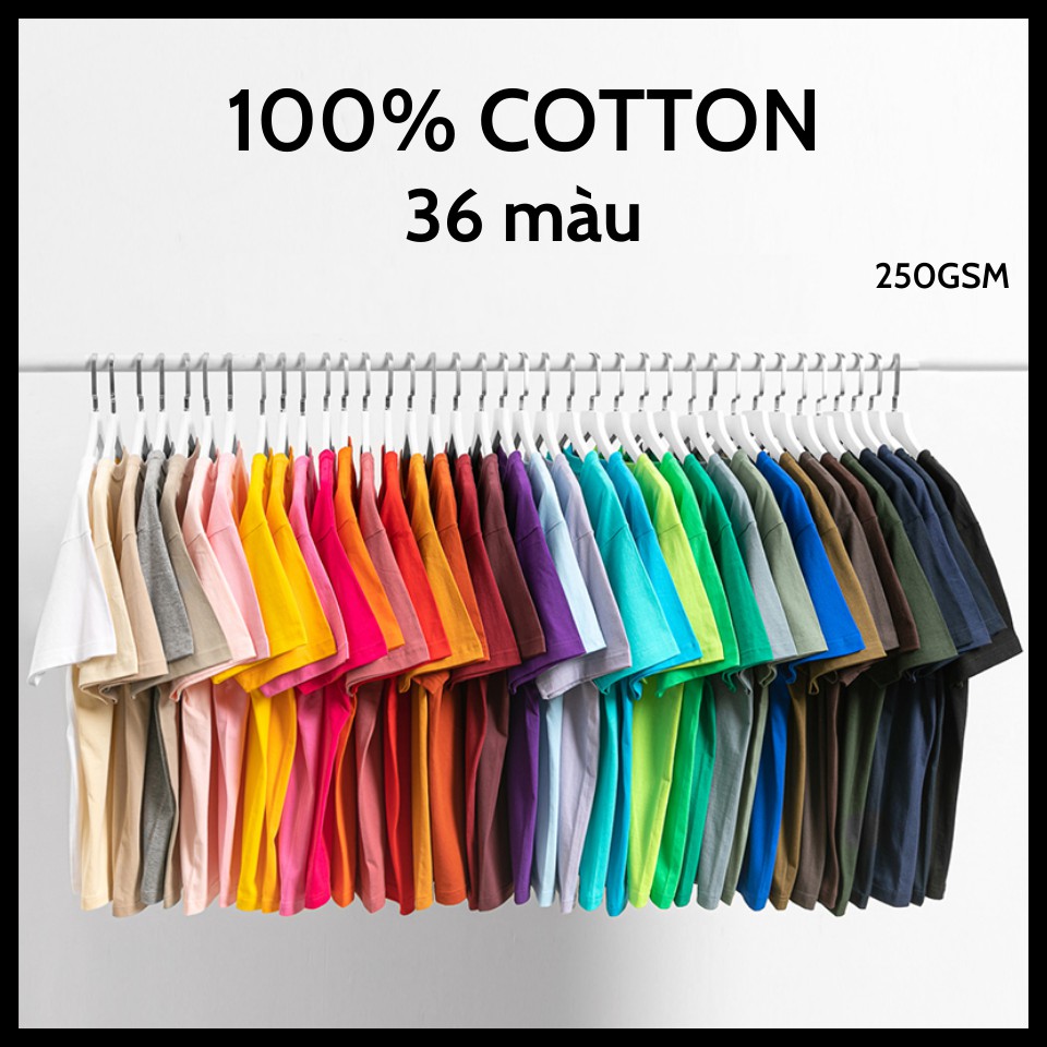 250G Áo Phông 100% vải Cotton chải kĩ, loại bỏ lông thừa - Áo thun trơn định lượng 260gsm - Form Unisex mùa Hè 2022