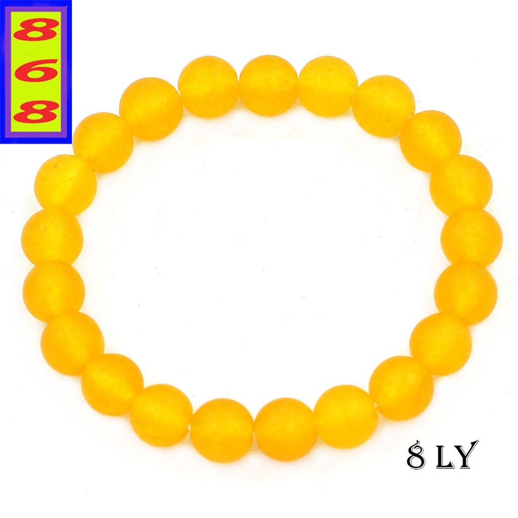 Chuỗi tay Đá Tự Nhiên Màu Vàng Mờ 8 ly, 10 ly, 12 ly, 14 ly - Hợp mệnh Kim, mệnh Thổ - Mang lại may mắn, bình an