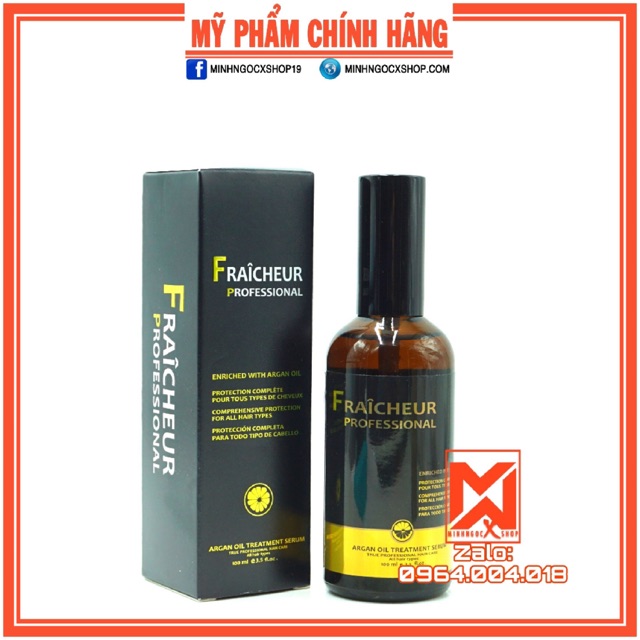 Tinh dầu dưỡng tóc phục hồi chuyên sâu FRAICHEUR ARGAN OIL TREATMENT SERUM 100ml