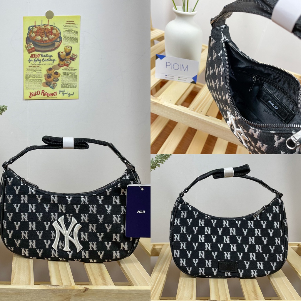 Túi kẹp nách NY túi xách nữ M.L.B NY Monogram Hobo Bag Blue - Pom Store