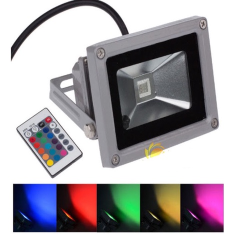 ĐÈN PHA LED 10W (TỰ ĐỘNG ĐỔI 7 MÀU) hay đèn led đổi mầu có điều khiển từ xa