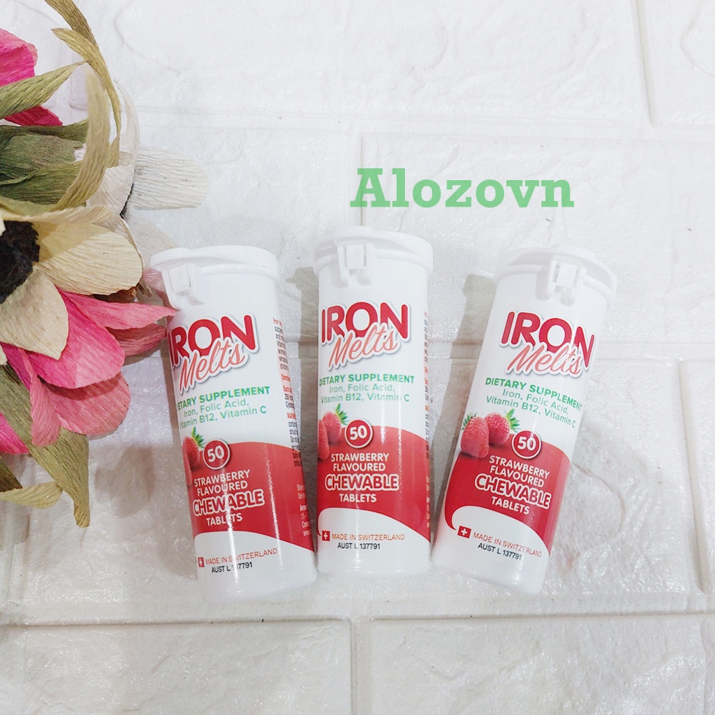 Iron Melts - Viên Bổ Sung Sắt, Acid Folic, Vitamin B12 Và Vitamin C, 50 viên