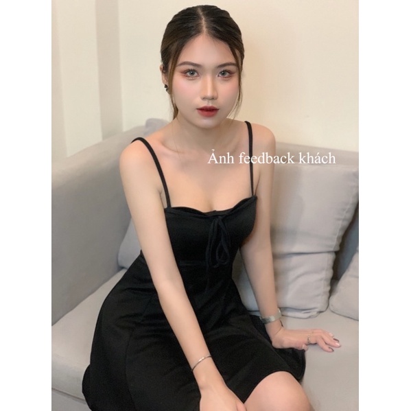 Đầm Thiết Kế 2 Dây Dáng Xòe Ôm Eo Cực Xinh-D48-