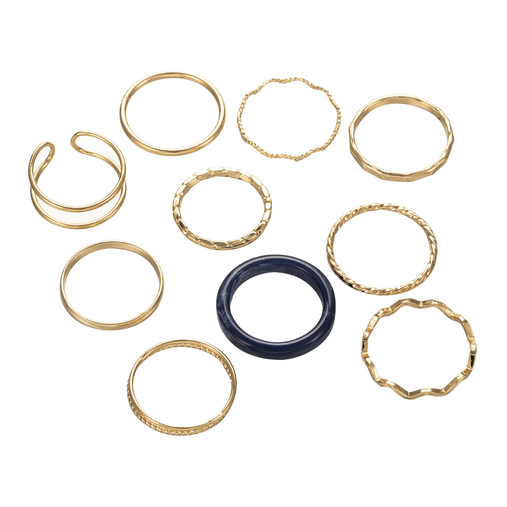 1 Bộ Nhẫn Nữ Trang Đính Đá Acrylic Phong Cách Hàn Quốc