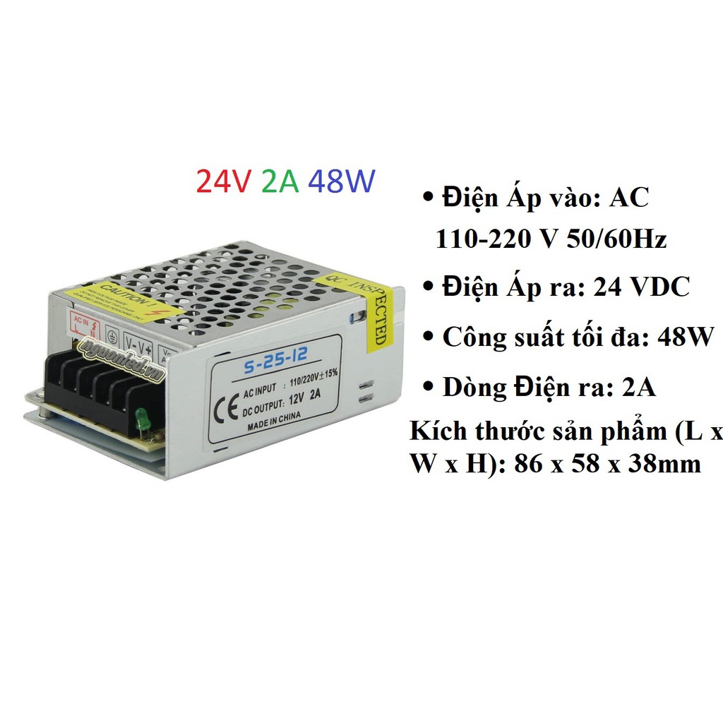 NGUỒN TỔ ONG 24V - 1A/2A/3A(24W/48W/72W) NÊN MUA - KHÔNG QUẠT LOẠI TỐT.