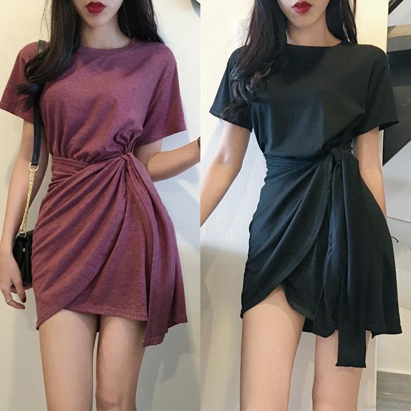 Đầm chữ A tay ngắn phong cách Hàn Quốc