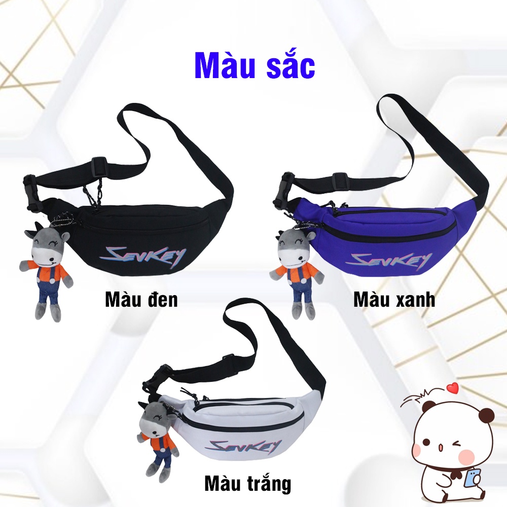 Túi Đeo Chéo Nam Unisex Túi Đeo Chéo Nữ Túi Bao Tử SEVKEY Vải Canvas Hàn Quốc Chống Nước Tuyệt Đối