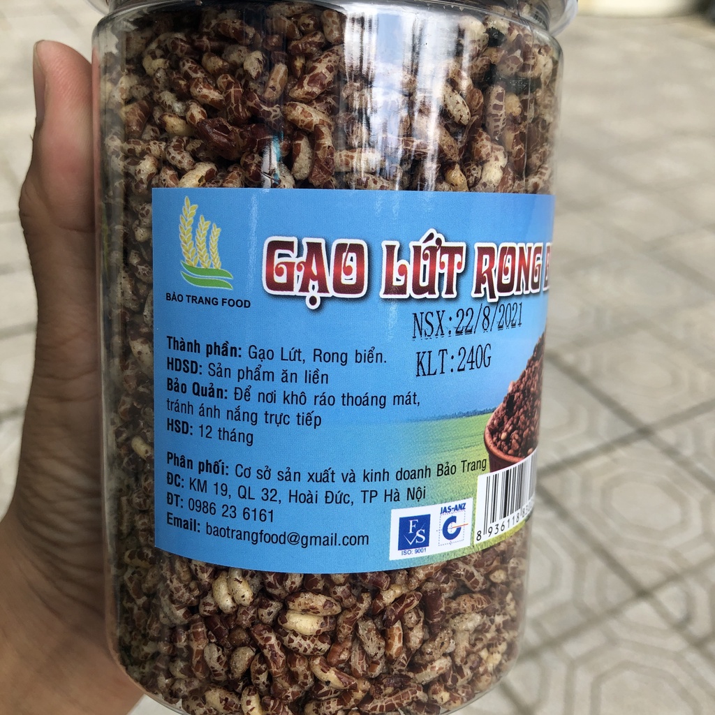 Gạo lứt sấy Rong biển giòn ngon ăn liền 240g IMINT FOOD phù hợp cho người ăn kiêng ăn chay IMINT FOOD