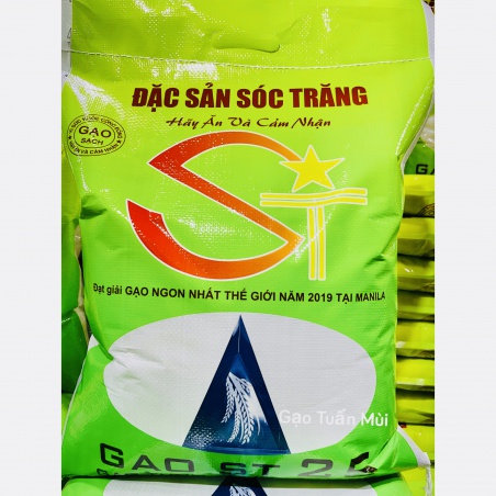 Gạo ST25 - Bao Dẻo Thơm (Túi 10kg), Gạo Thơm Thượng Hạng Đặc Sản Sóc Trăng, Thơm Ngon Nhất Thế Giới