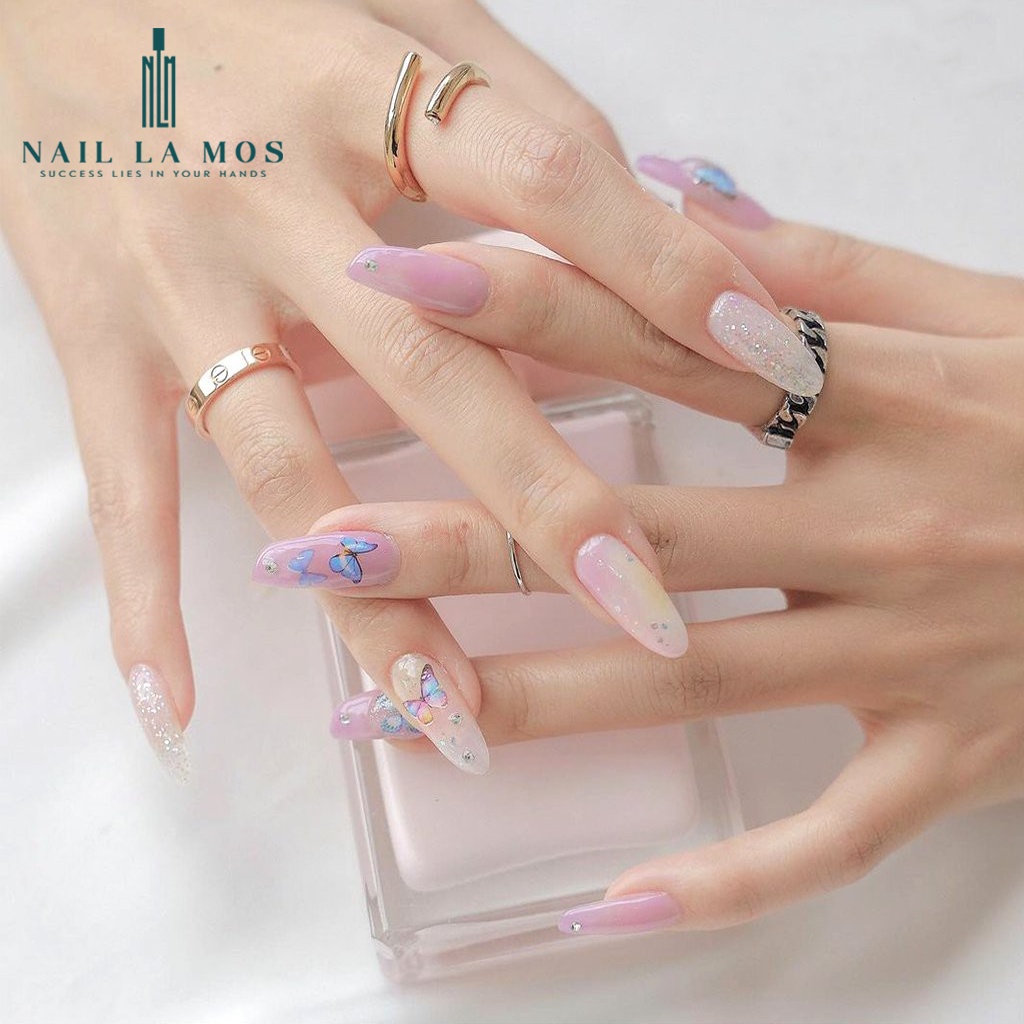 Miếng dán móng tay 3D nail sticker chủ đề con bướm 7 mẫu (lẻ 1 tấm)