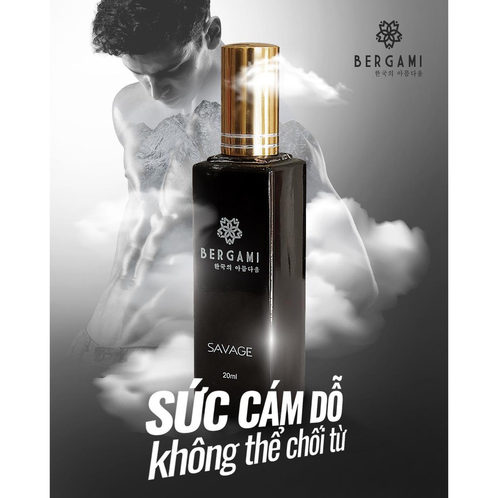 [Tặng mặt nạ giấy] Nước hoa nam chính hãng Bergami Savage - Hương nước hoa Pháp - Lưu hương 12h | BigBuy360 - bigbuy360.vn