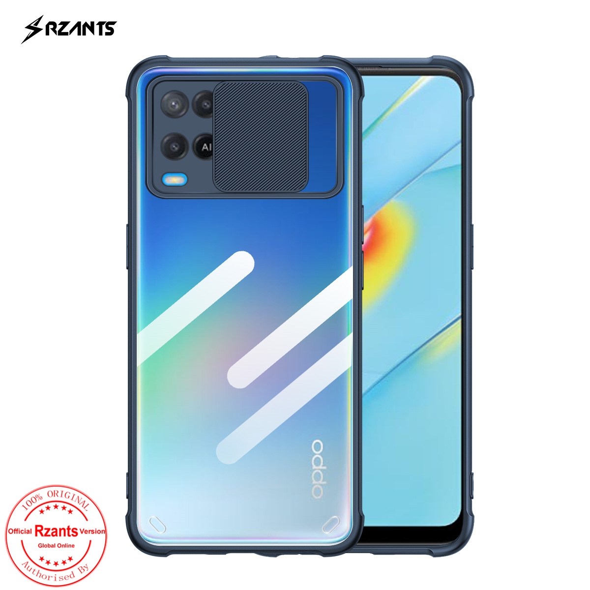 Rzants Ốp Điện Thoại Dẻo Mỏng Nhẹ Kèm Nắp Trượt Bảo Vệ Ống Kính Máy Ảnh Cho Oppo A54