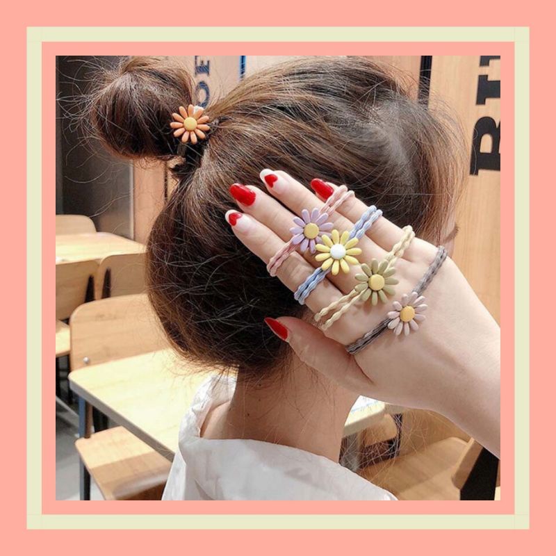 Dây thun buộc tóc hoa cúc đẹp dễ thương