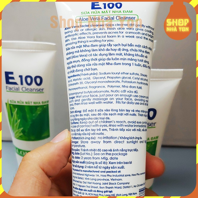 Sửa rữa mặt dưỡng da dưa leo nha đam E100 100g