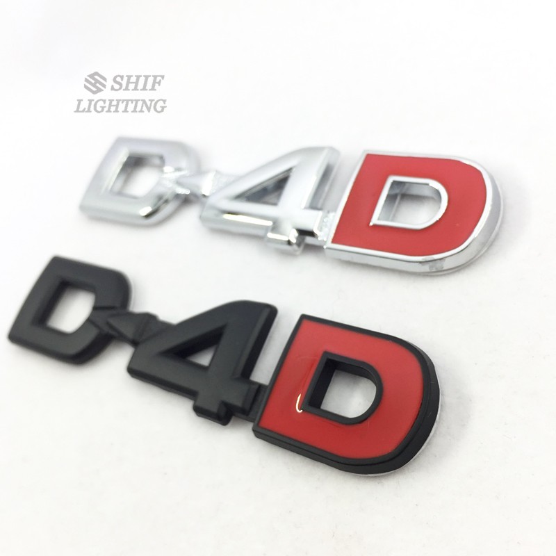 Logo hình chữ D4D bằng kim loại dán trang trí xe hơi Toyota chất lượng cao