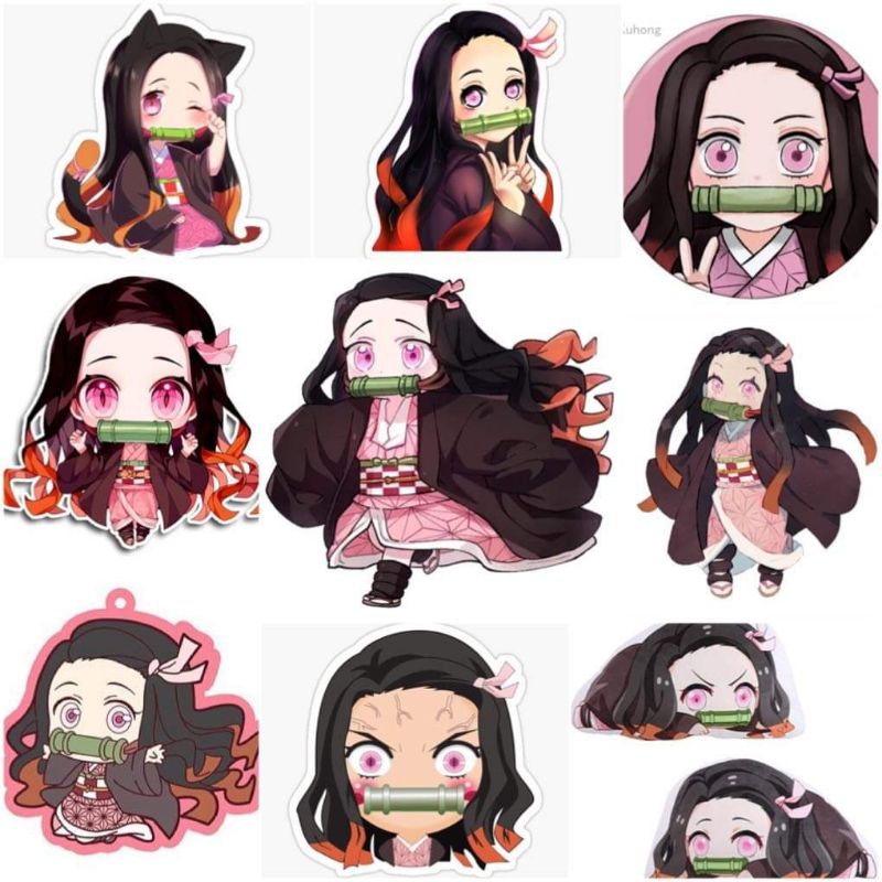 10-50 hình dán Stickers Nezuko Kamado Kimetsu No Yaiba decal