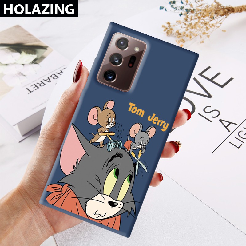 Samsung Galaxy A72 A52 5G A32 4G A12 A02S A21S A42 A31 iPhone6S Candy Color vỏ điện thoại Phone Cases Tom and Jerry No.2 Soft Silicone Cover