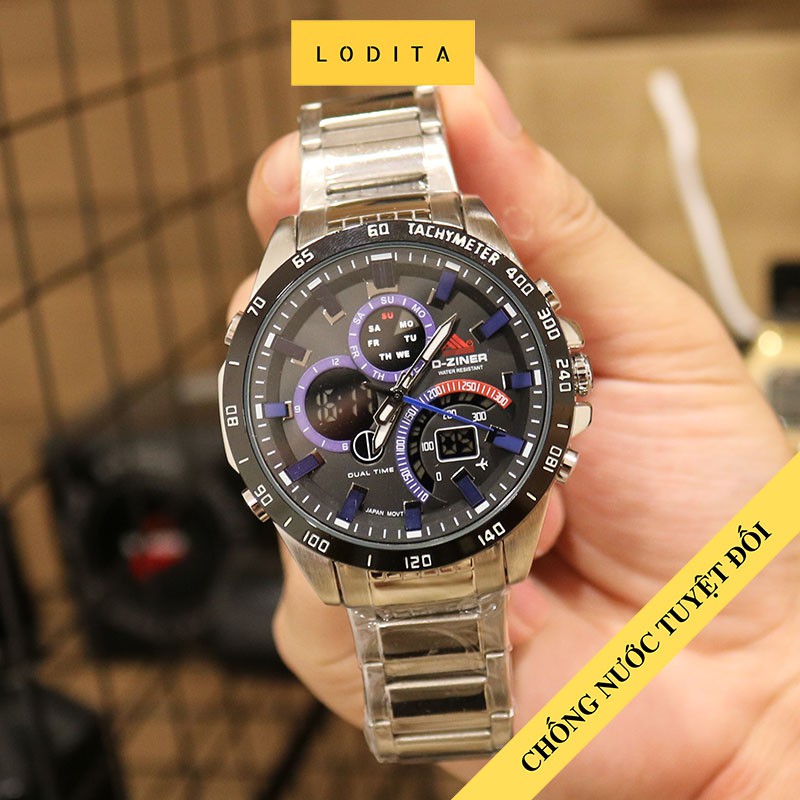 Đồng hồ nam dây thép không gỉ kim loại cao cấp chính hãng giá rẻ D-Ziner DZ-8106
