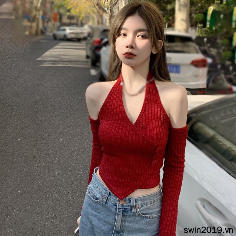 Áo Croptop Trễ Vai Thiết Kế Đơn Giản Hợp Thời Trang