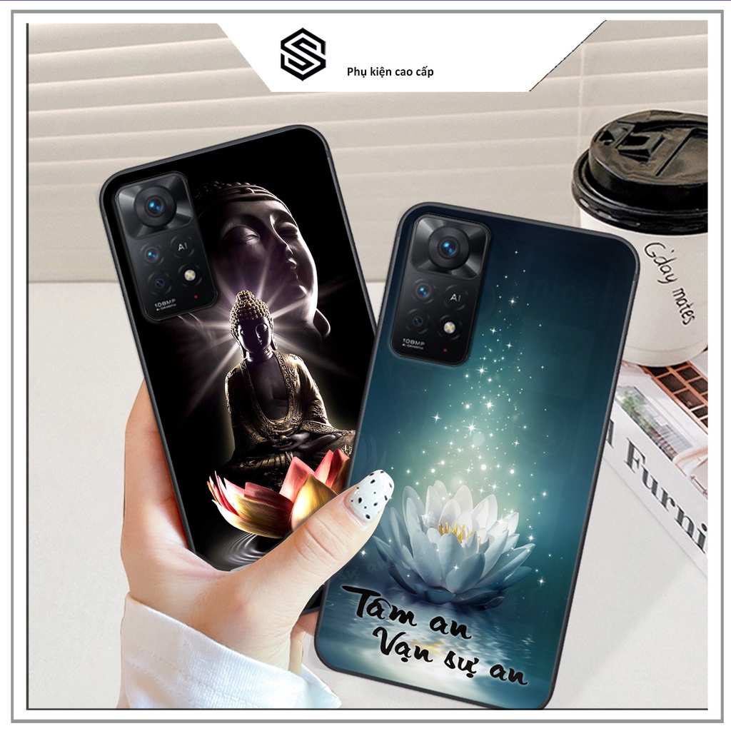 ỐP lưng kính 3D REDMI NOTE 11 - 11 PRO, ỐP điện thoại in hình chú tiểu phật