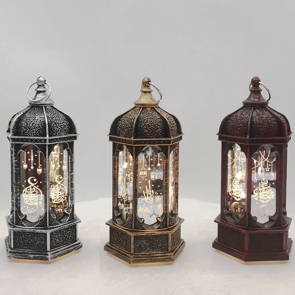 Đèn Ngủ LED Hình Lục Giác Chạy Pin Kiểu Ramadan Cổ Điển Trang Trí Nội Thất DIY