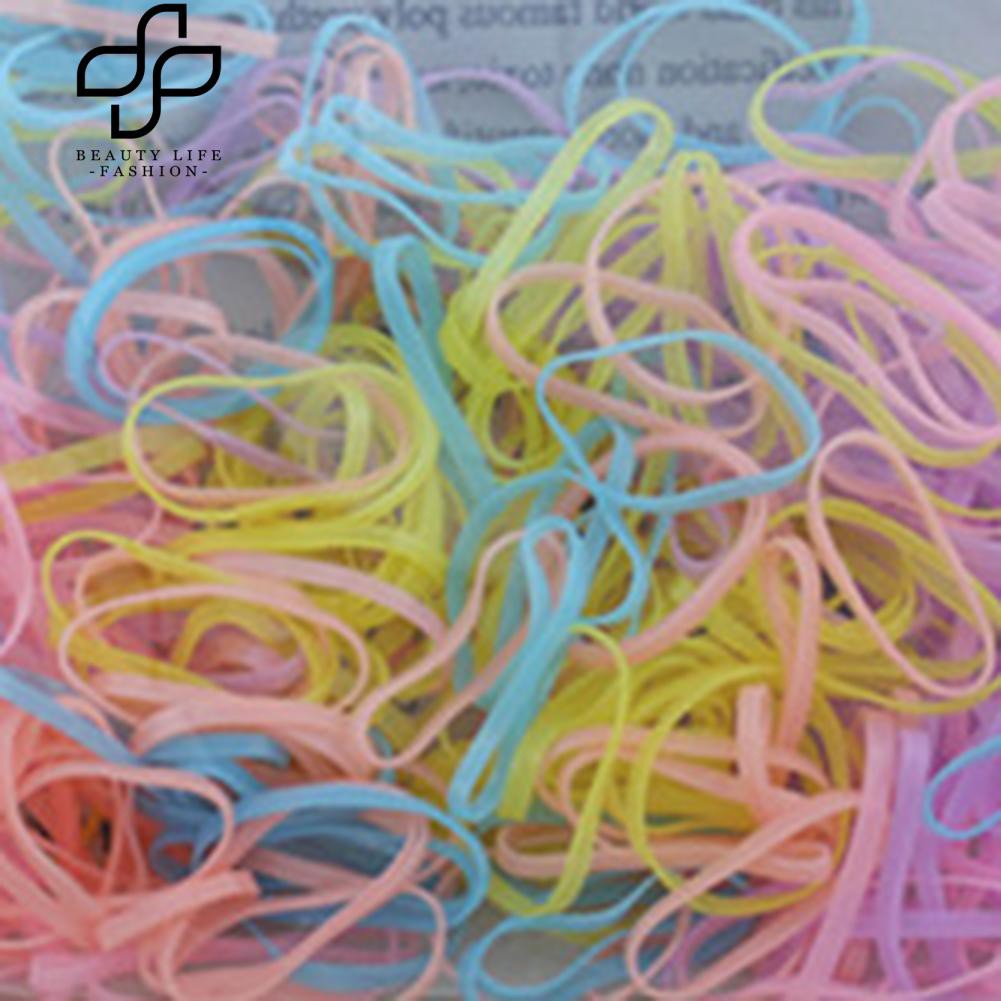 Set 300 dây buộc tóc cao su màu sắc xinh xắn